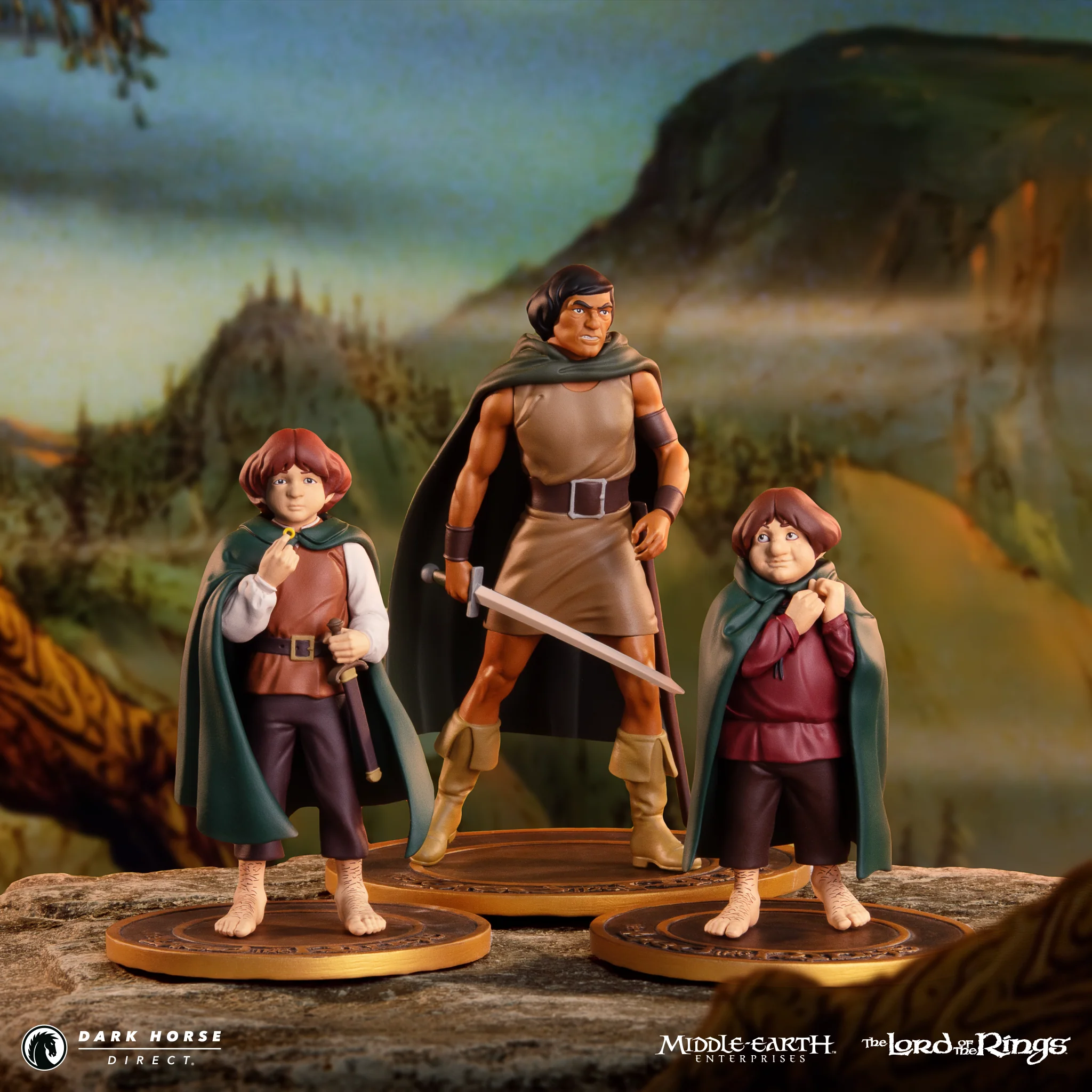 The Lord of the Rings™ Animated Film PVC Figure Set: Frodo, Aragorn, and Samwise